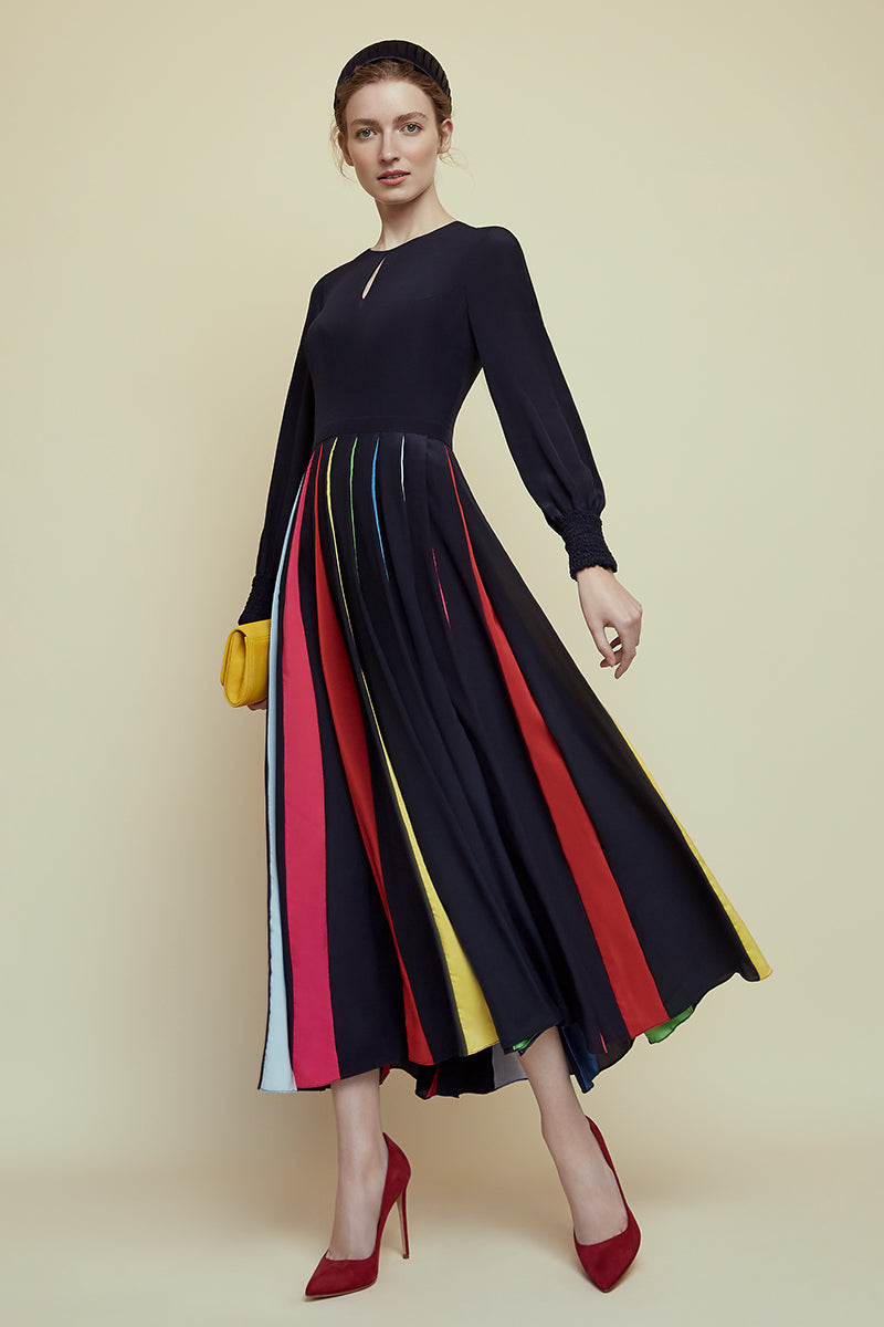 Rainbow Collins Midi Dress – Suzannah ...